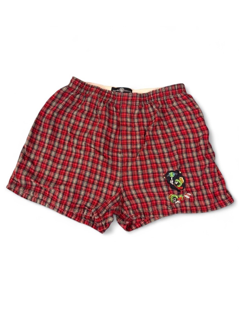 Vintage 1995 Marvin the Martian Plaid Boxer Shorts Warner Bros Size M